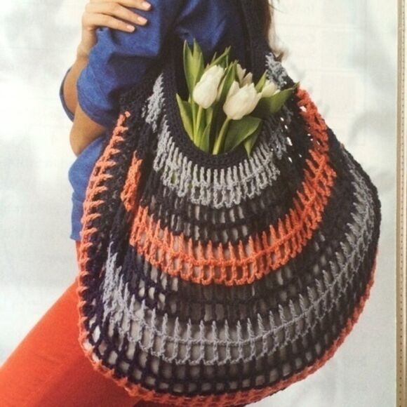 Crochet BREEZE CARRY ALL LINED COLOURFUL HOBO BAG​​ - Picture 4 of 7